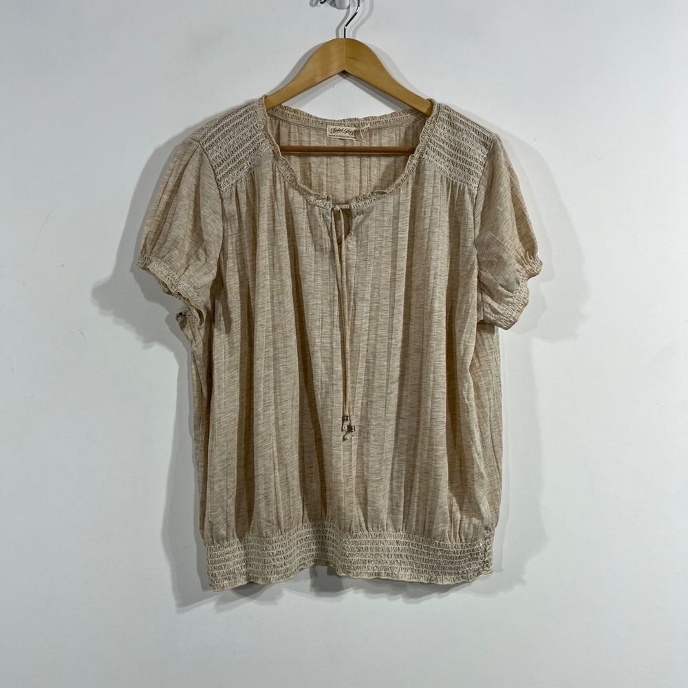 Faded Glory Boho Renfair Retro Smocked Peasant Top Womens XXL Cottagecore Layers